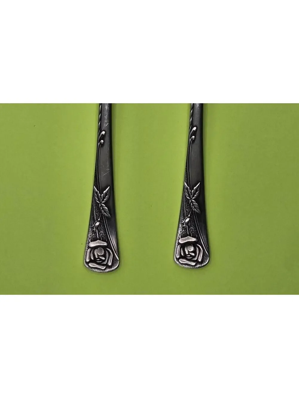 2 Noritake ROSETTA iced tea spoons Stainless Japan, appear unused